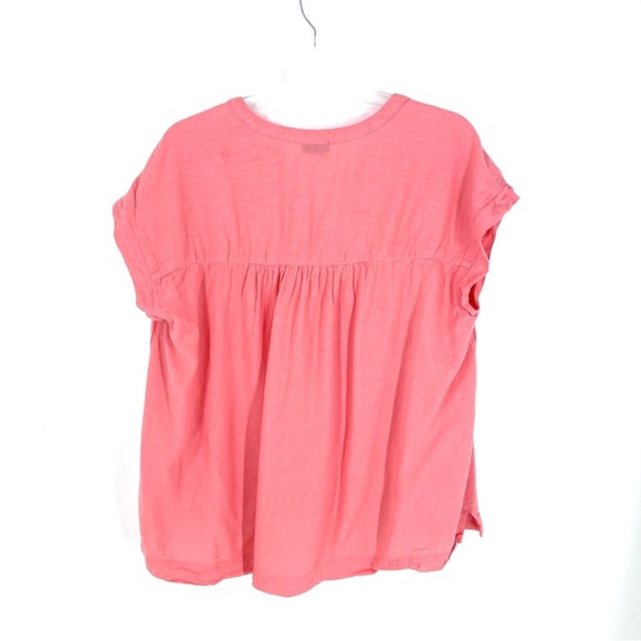 SPLENDID Boxy Lightweight Linen Blend V Neck Blouse Top - Picture 3 of 7